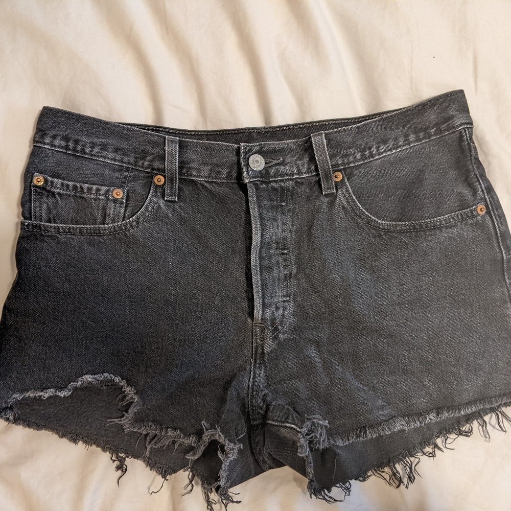 Levi's 501 High Waist Black Shorts